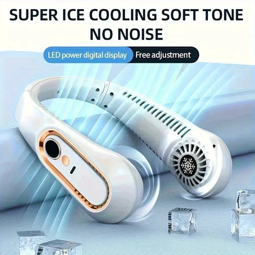 3-speed-Bladeless-Neck Fan-Hands-Free Portable-Cooling
