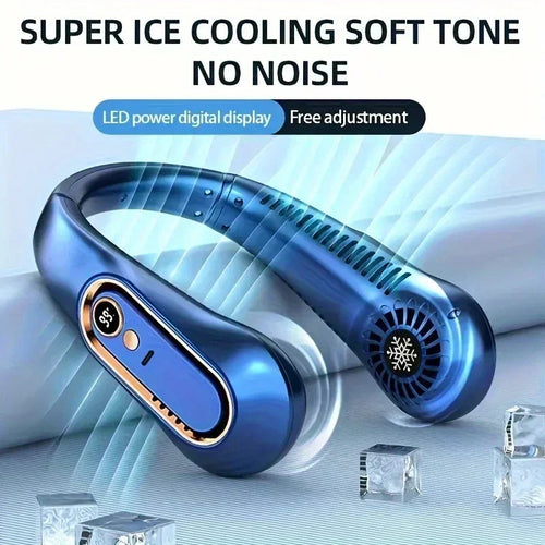 3-speed-Bladeless-Neck Fan-Hands-Free Portable-Cooling